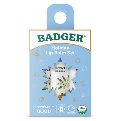 Seccondary Image 3 of Badger Holiday Blue Lip Balm Set