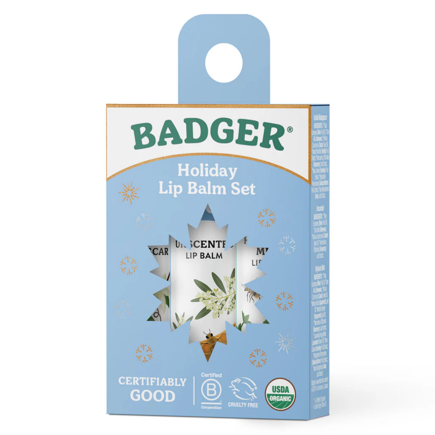 Primary Image of Badger Holiday Blue Lip Balm Set