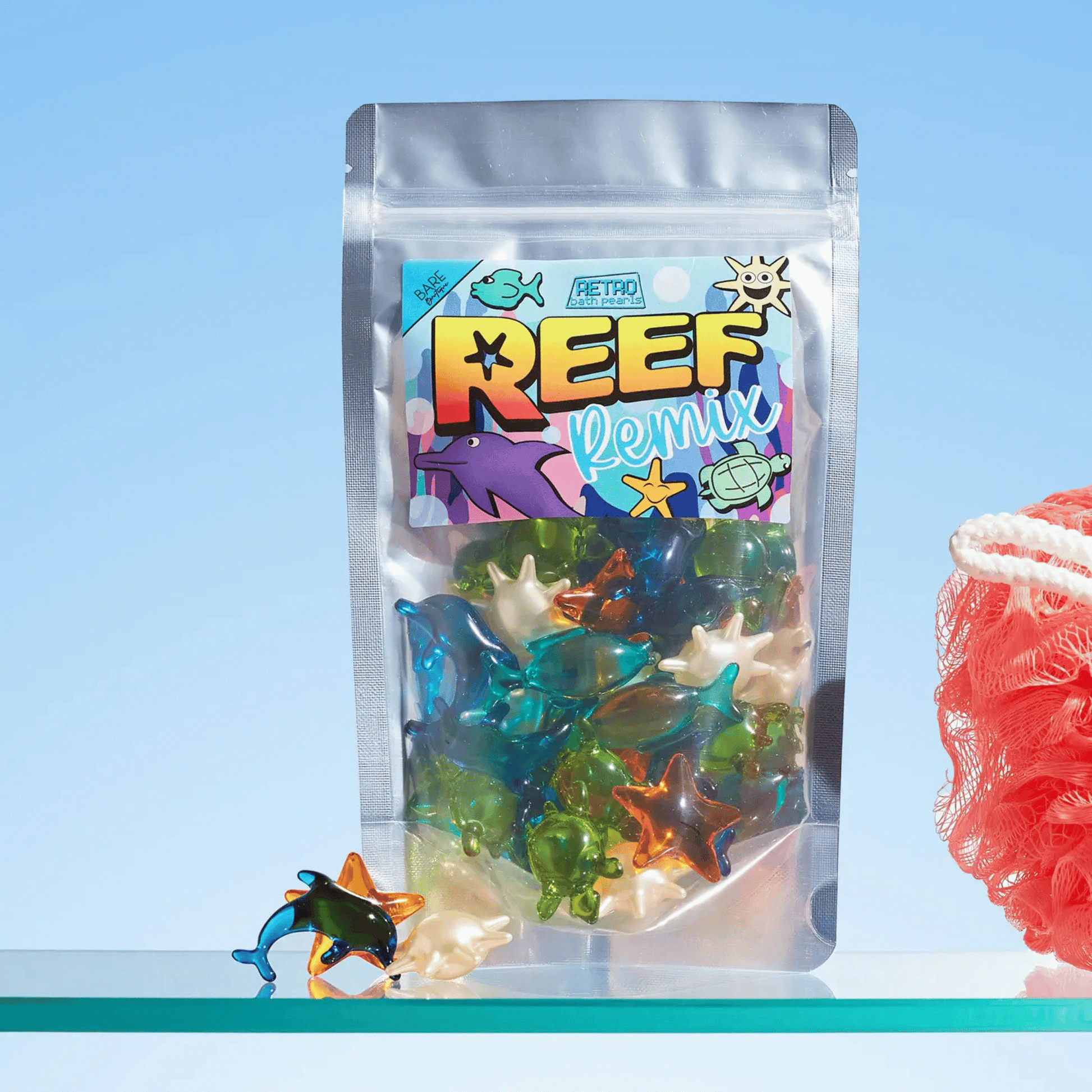 Alternate Image of Retro Reef Remix Bath Pearls, multi colored bath pearls