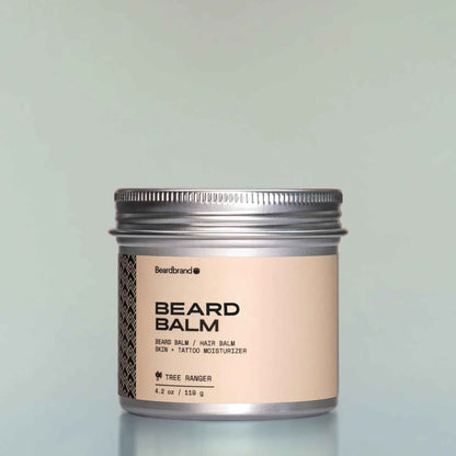 Alternate Image of Tree Ranger Beard Balm, silver jar with beige label