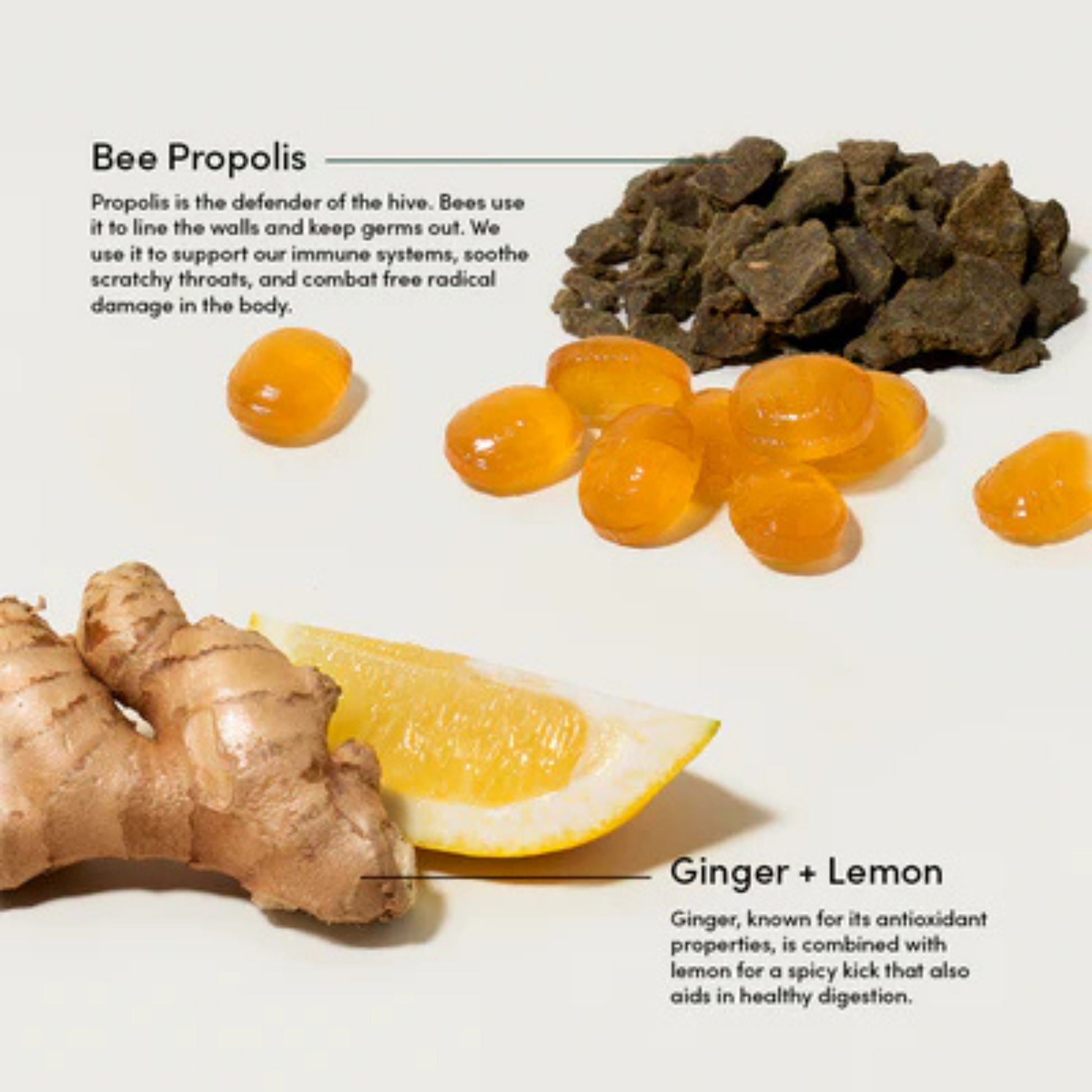alternate image of beekeeper's naturals ginger lemon propolis soothing lozenge