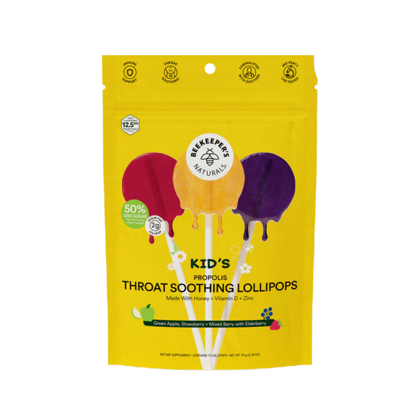 primary image of beekeepers natural kids throat soothing pops