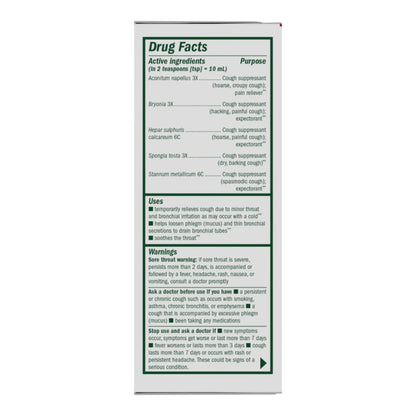 Alternate Image of Daytime Cough & Bronchial Syrup 4 oz, drug facts