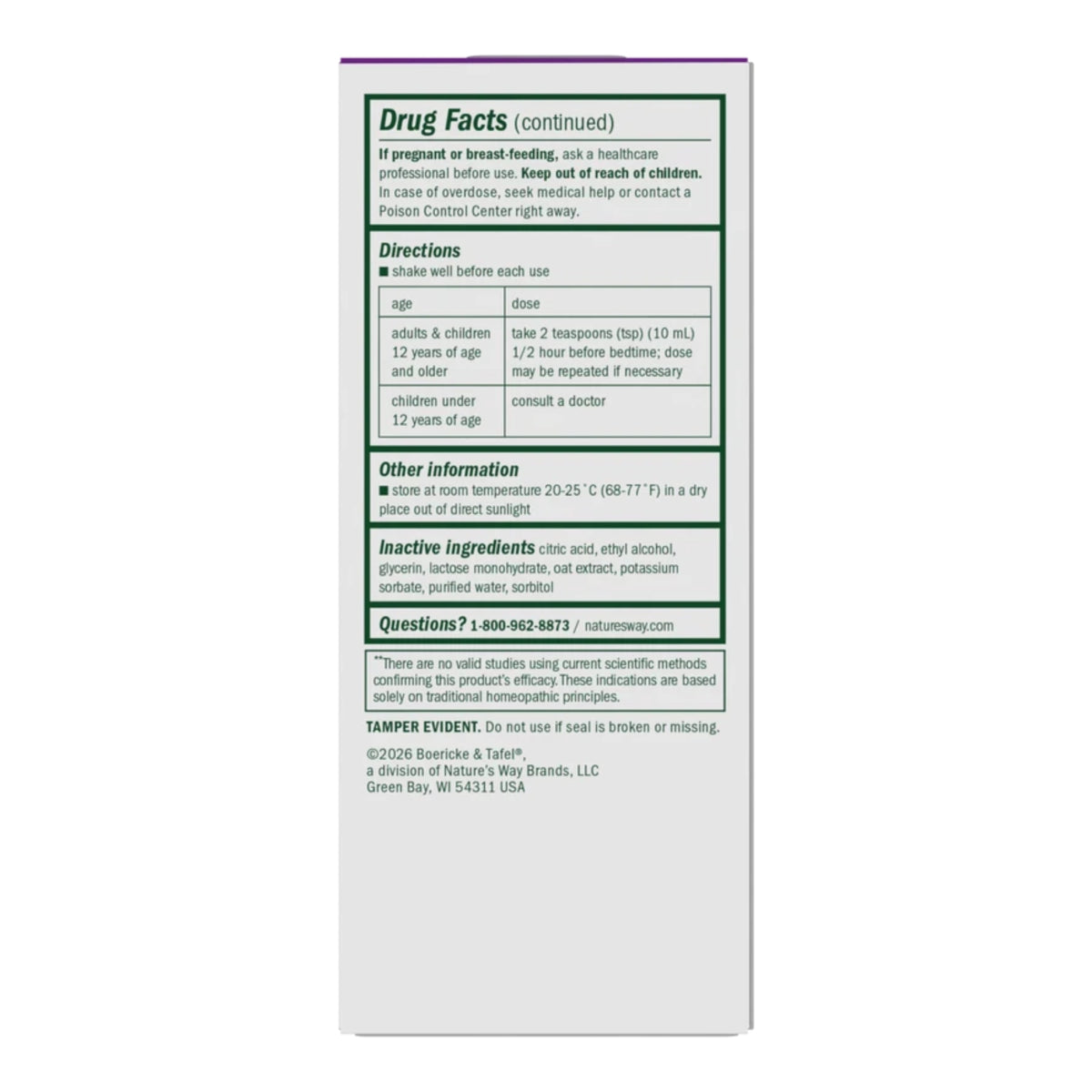 Alternate Image of Nighttime Cough & Bronchial Syrup, drug facts