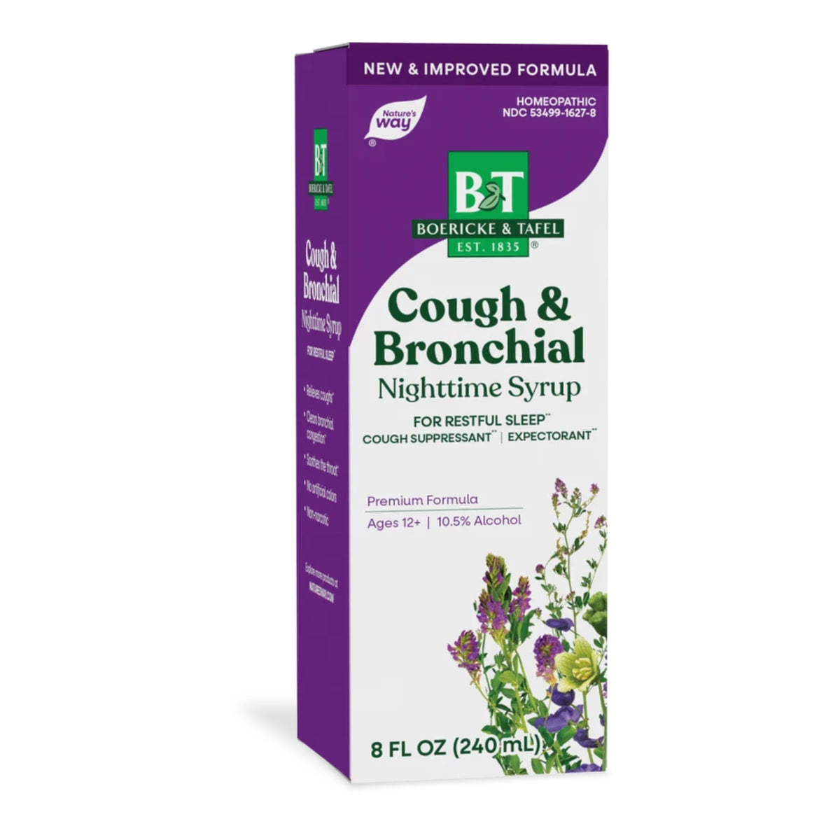 Primary Image of Nighttime Cough & Bronchial Syrup, purple and white box