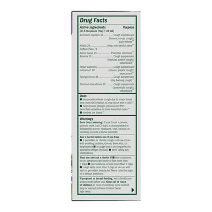 Alternate Image of Nighttime Cough & Bronchial Syrup, drug facts
