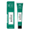 Front view of Botot Green Toothpaste showcasing green O2 packaging and matching tube on a white background