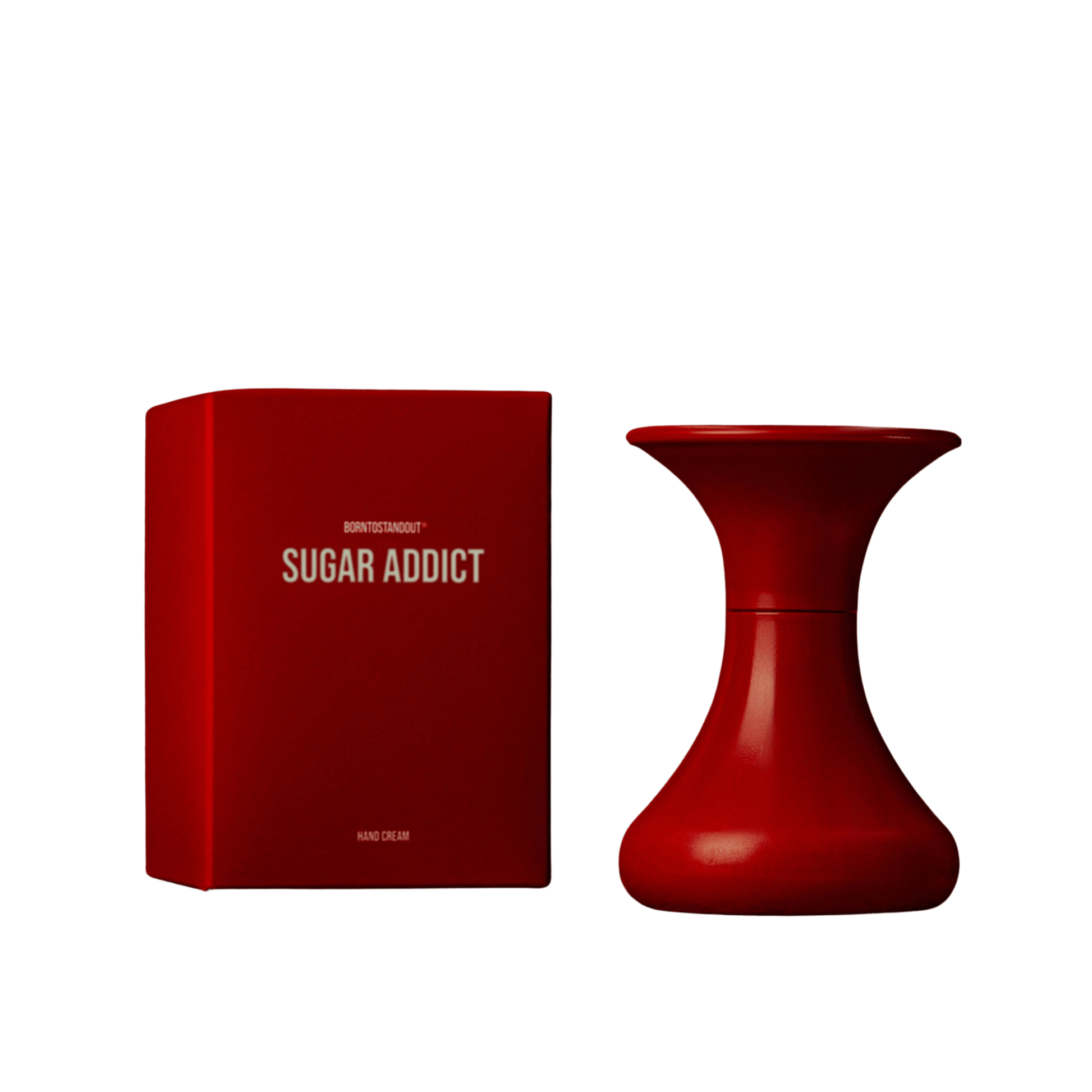 Primary Image of Sugar Addict Hand Cream, red hand cream bottle and box