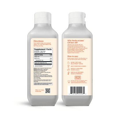 Alternate Image of Brain Octane Oil 32oz, white bottle with orange label