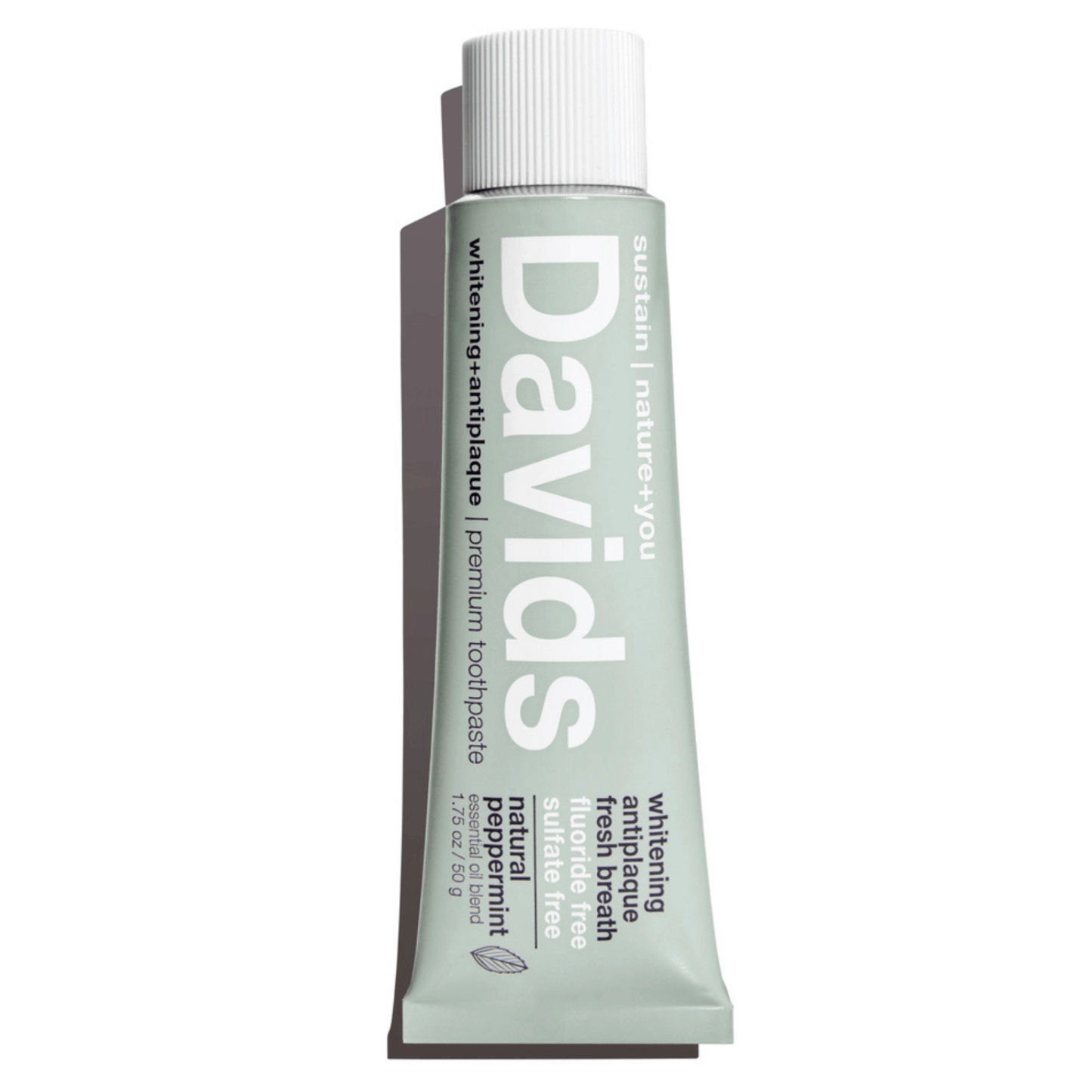 Primary Image of Natural Peppermint Whitening + Anti-Plaque Toothpaste Travel Size, gray mini toothpaste tube