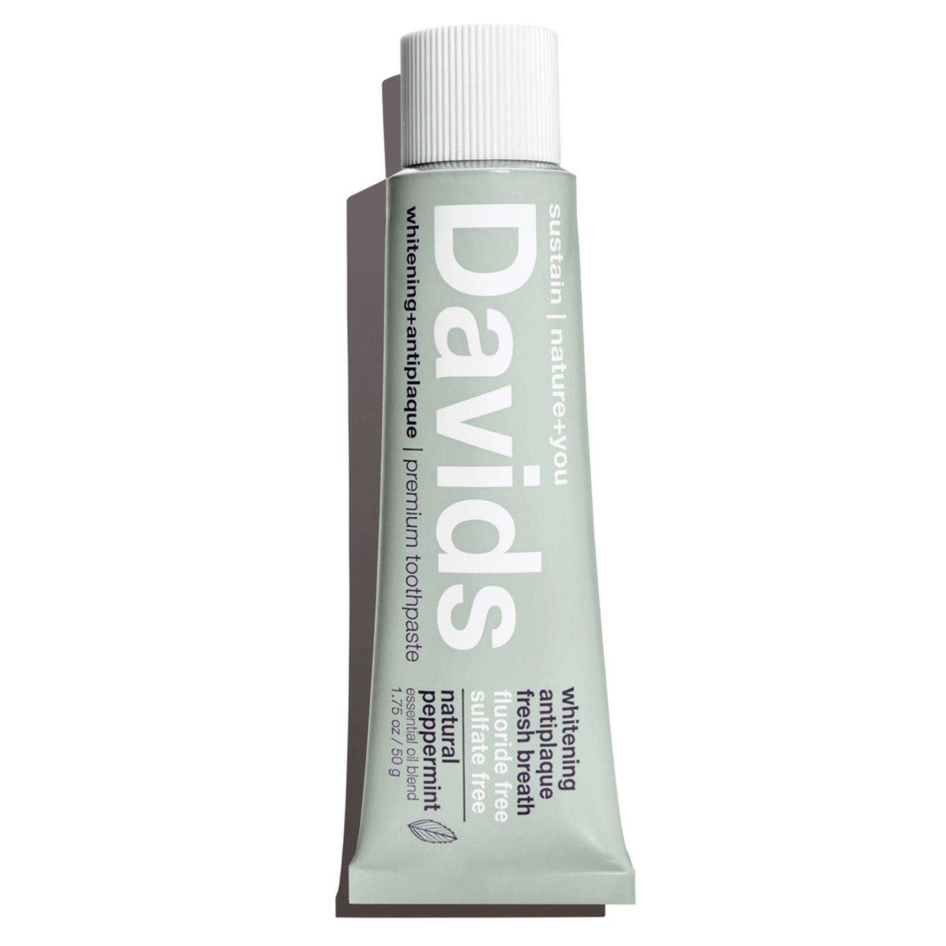 Primary Image of Natural Peppermint Whitening + Anti-Plaque Toothpaste Travel Size, gray mini toothpaste tube
