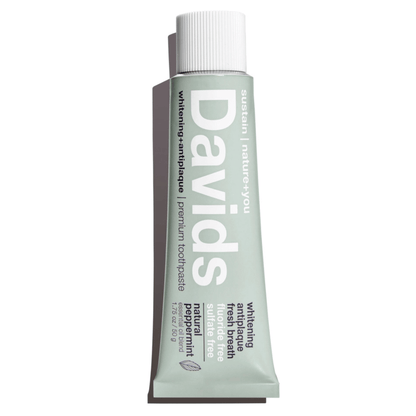 Primary Image of Natural Peppermint Whitening + Anti-Plaque Toothpaste Travel Size, gray mini toothpaste tube