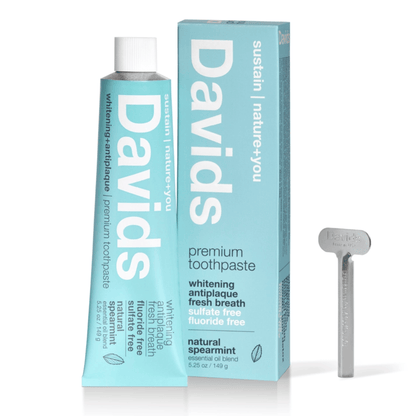 Alternate Image of Natural Spearmint Whitening + Anti-Plaque Toothpaste, blue toothpaste tube