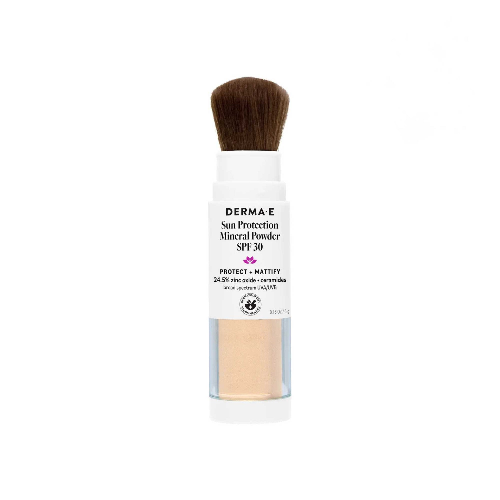 Primary Image of Sun Protection Mineral Powder SPF 30, brush with powder in handle