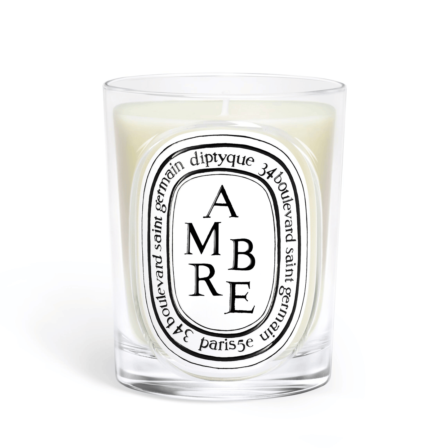 Primary Image of Ambre (Amber) Classic Candle, clear glass candle