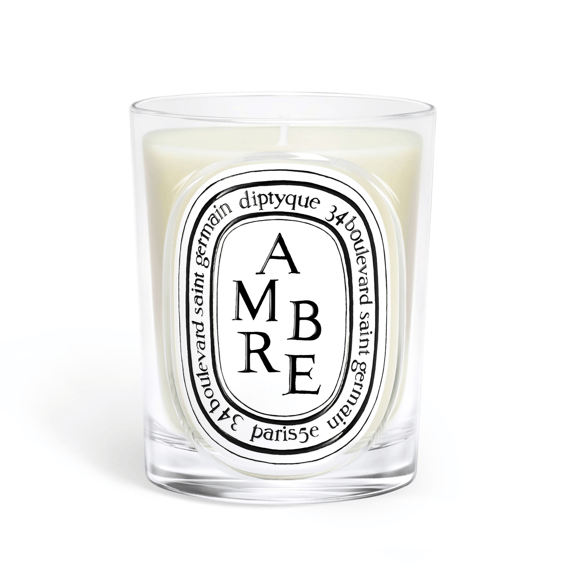 Primary Image of Ambre (Amber) Classic Candle, clear glass candle
