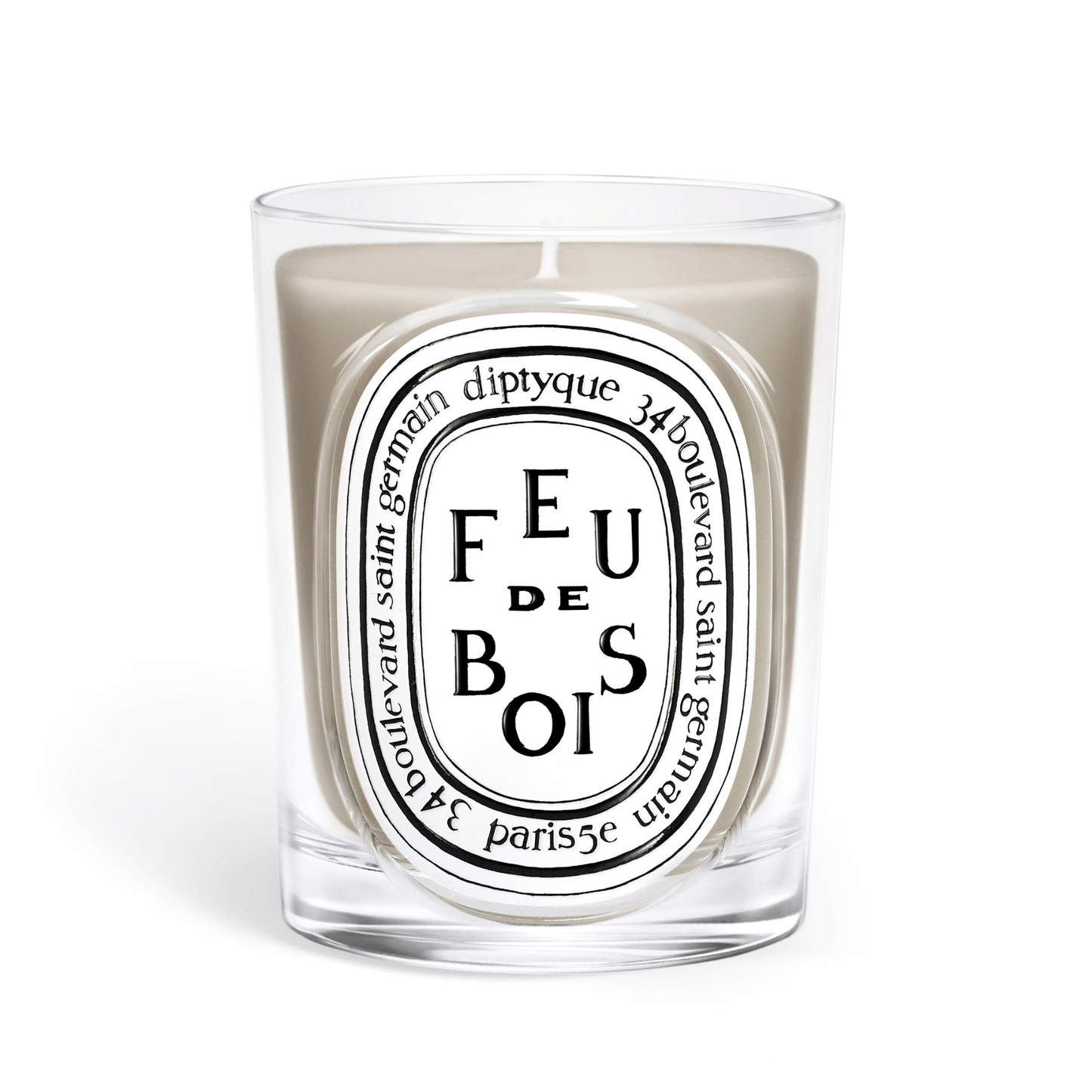 Primary Image of Feu de Bois (Wood Fire) Classic Candle, clear glass candle