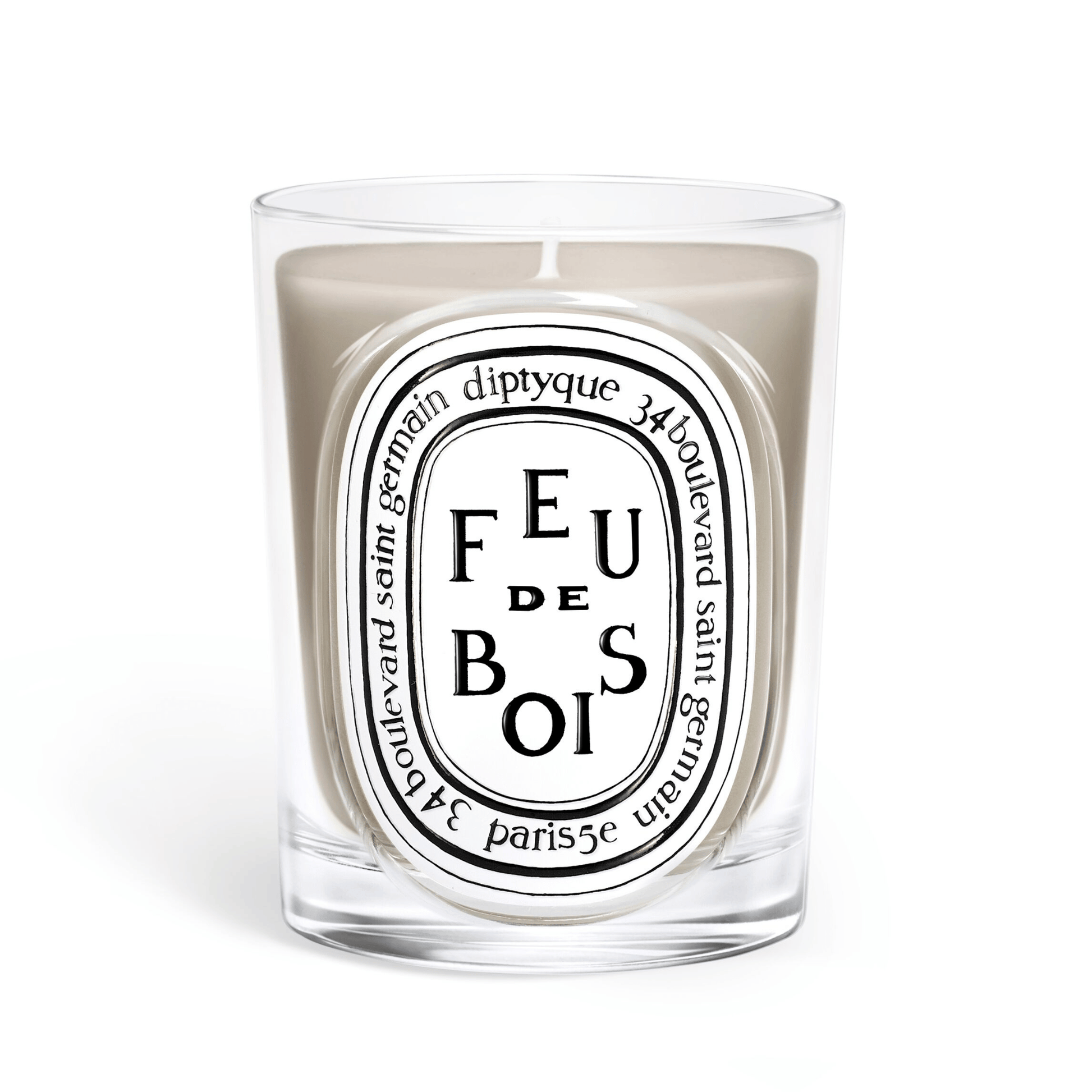 Primary Image of Feu de Bois (Wood Fire) Classic Candle, clear glass candle