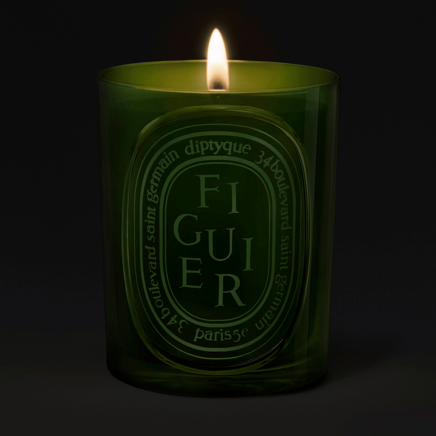 Alternate Image of Figuier (Fig Tree) Medium Candle, green glass candle