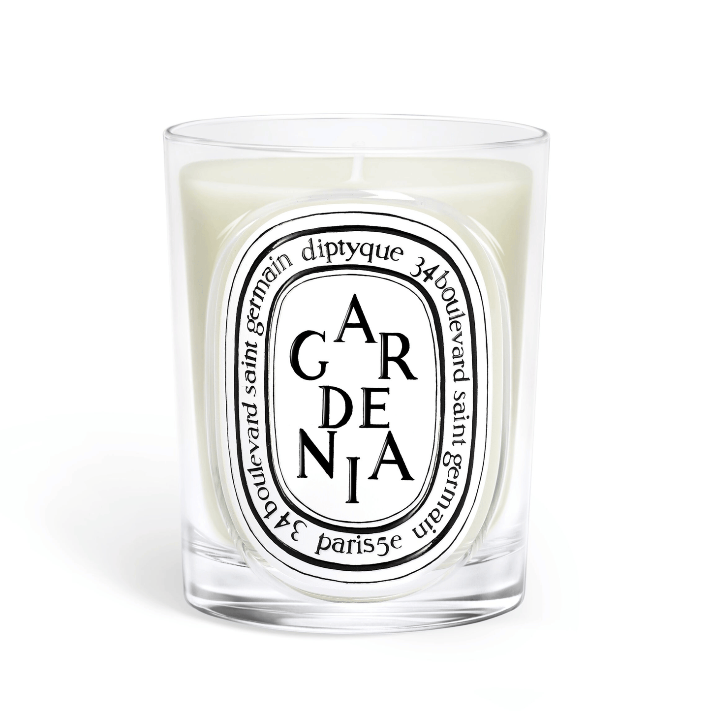 Primary Image of Gardenia Classic Candle, clear glass candle