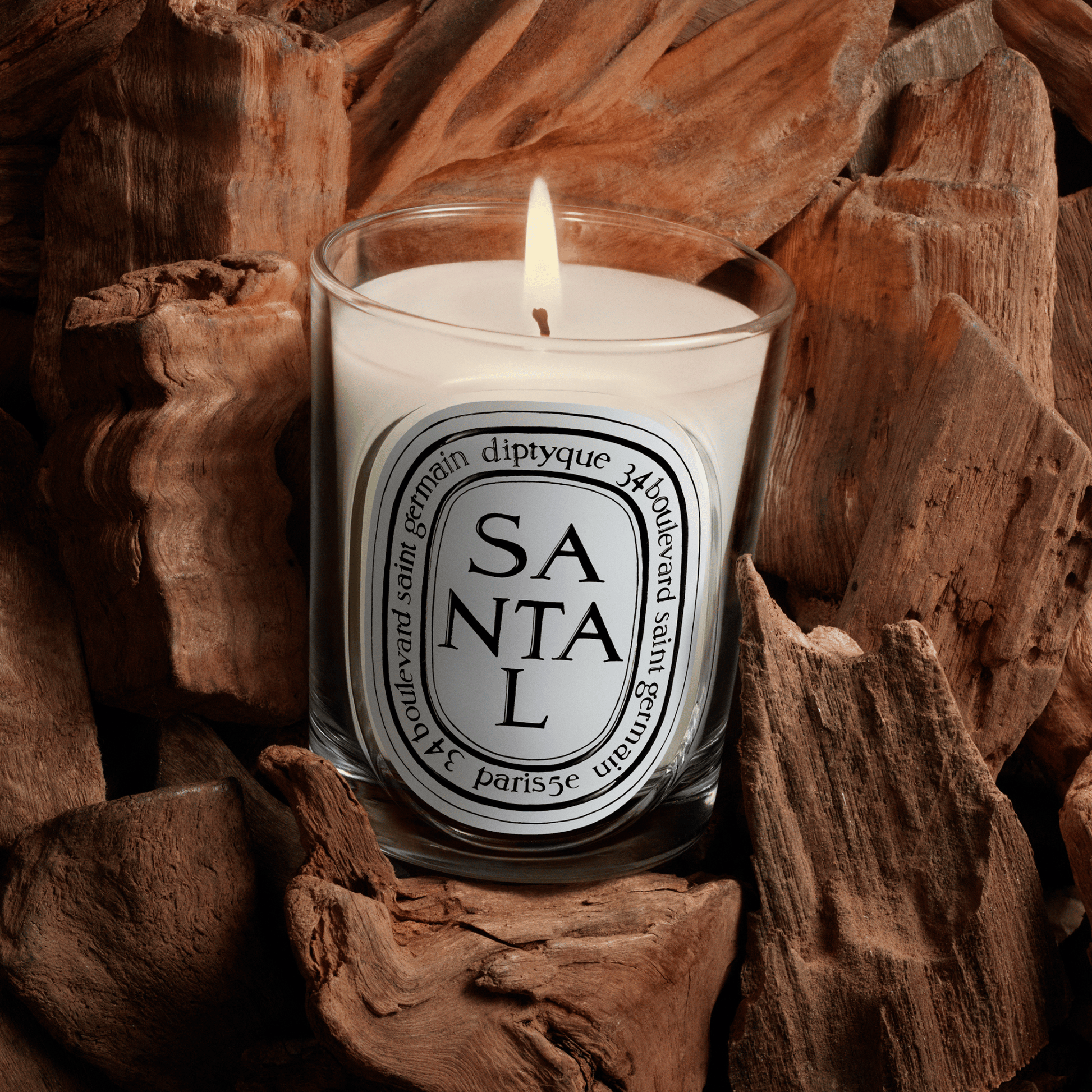 Alternate Image of Santal (Sandalwood) Classic Candle, clear glass candle