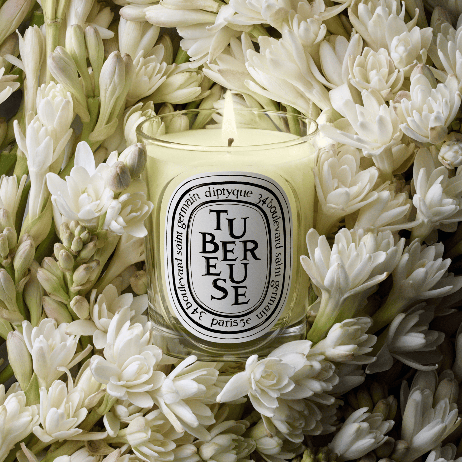 Alternate Image of Tubéreuse (Tuberose) Classic Candle, clear glass candle