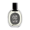 Front view of diptyque Paris Eau de Minthe Eau De Parfum showcasing a clear oval bottle, black cap, and central label