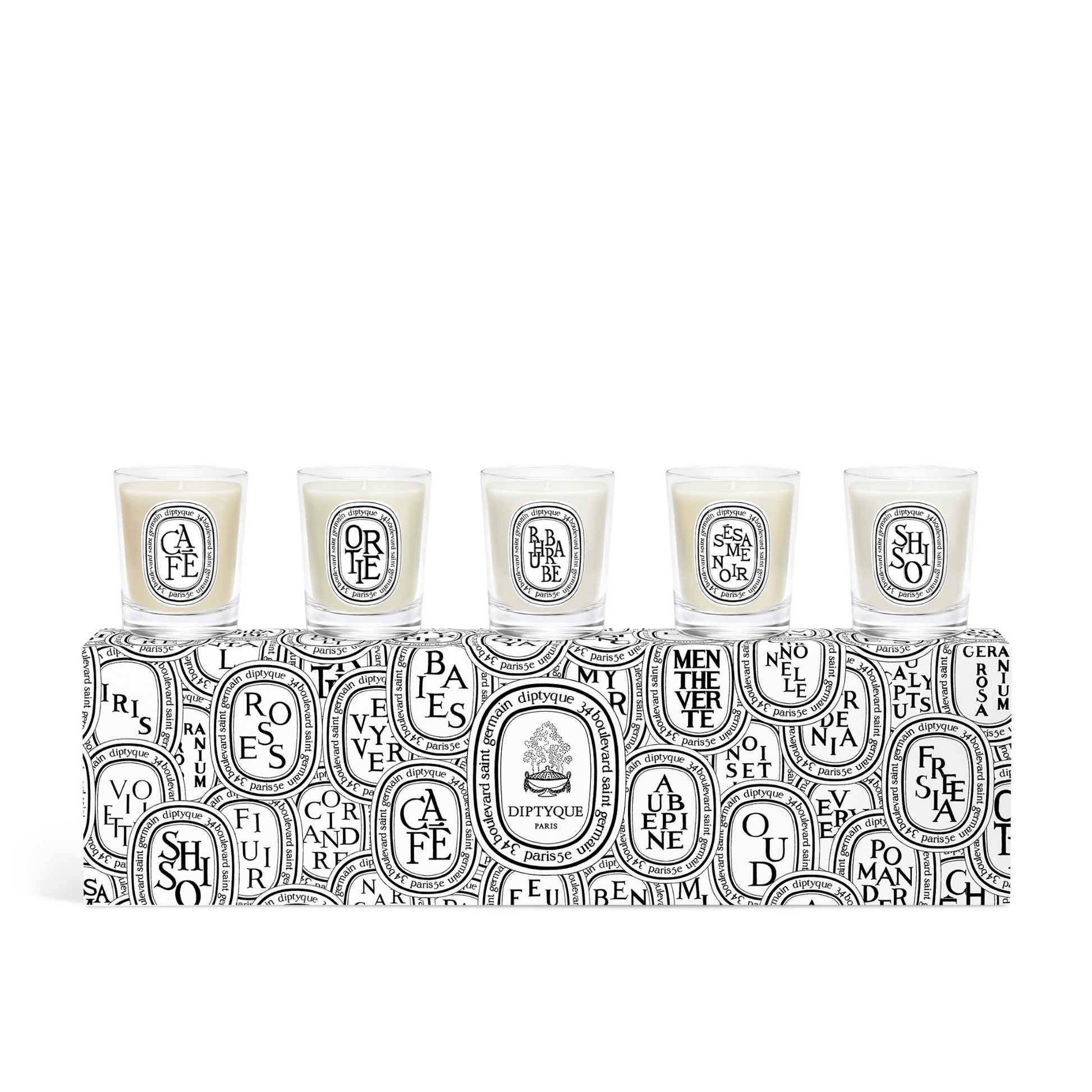Primary Image of Miniature Candle Set, 5 mini candles witha black and white box
