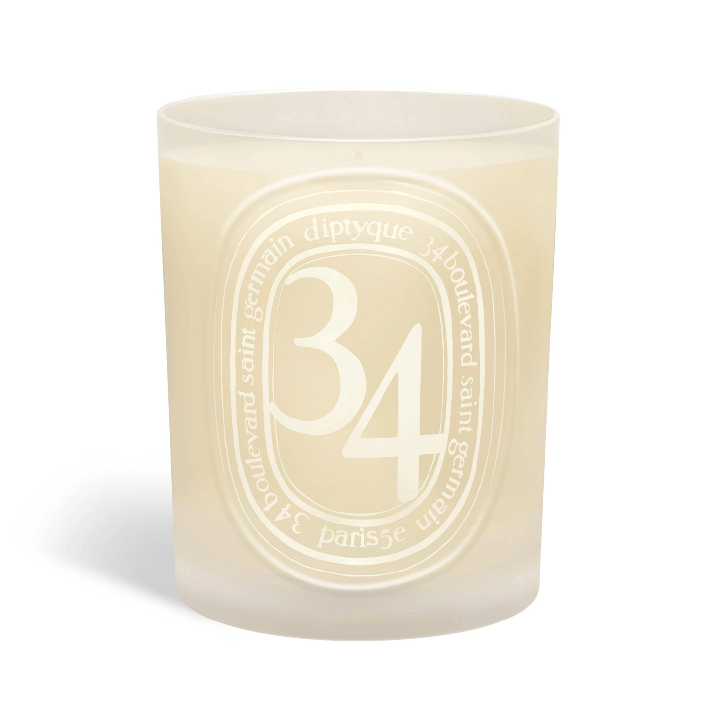 Primary Image of 34 Boulevard Saint Germain Medium Candle, white glass candle