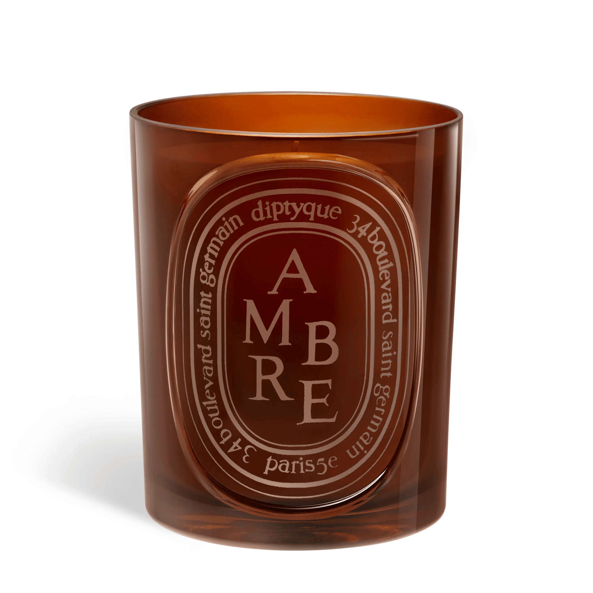 Primary Image of Amber Medium Candle, amber glass candle