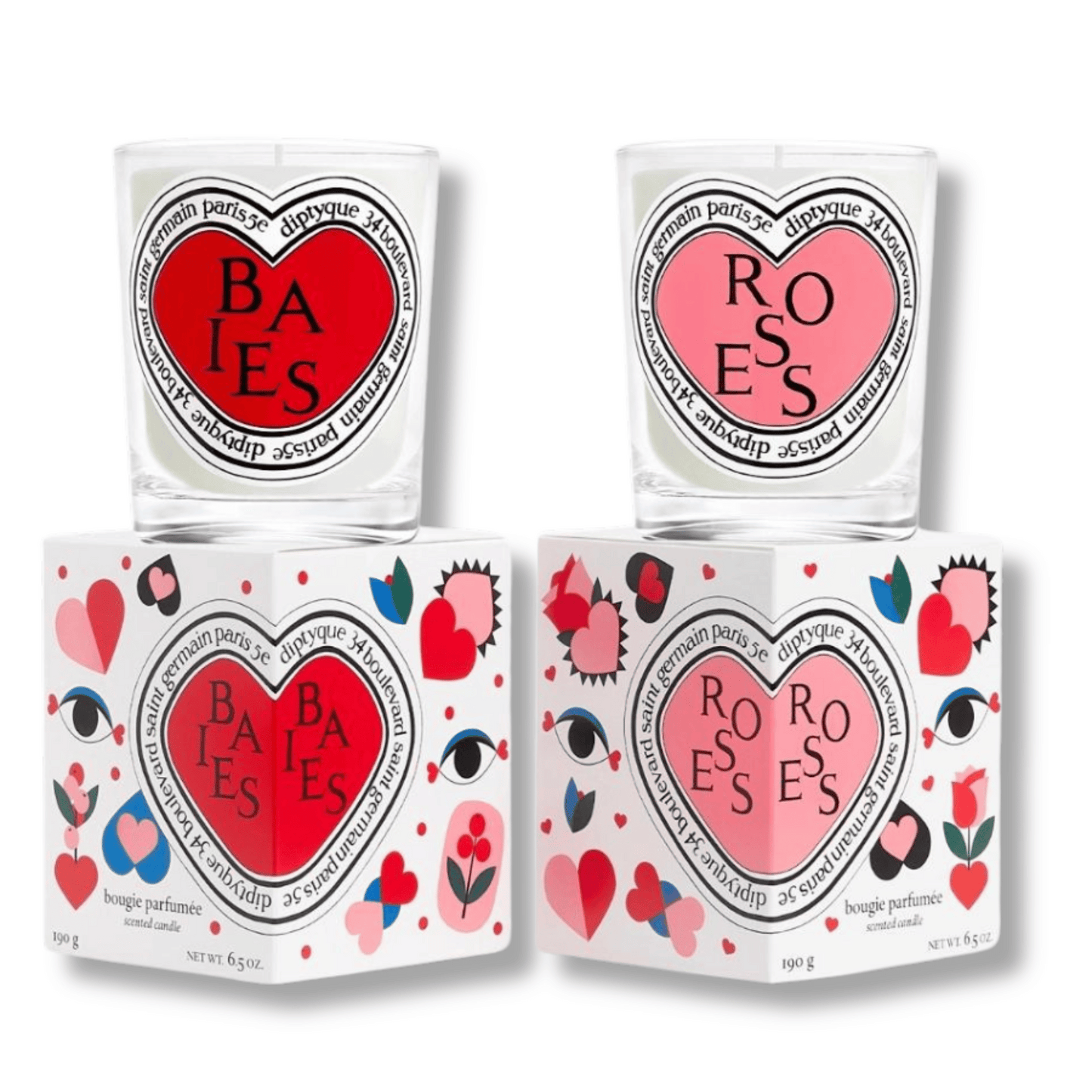  Image of Valentine's Duo - Baies and Roses Candle Set