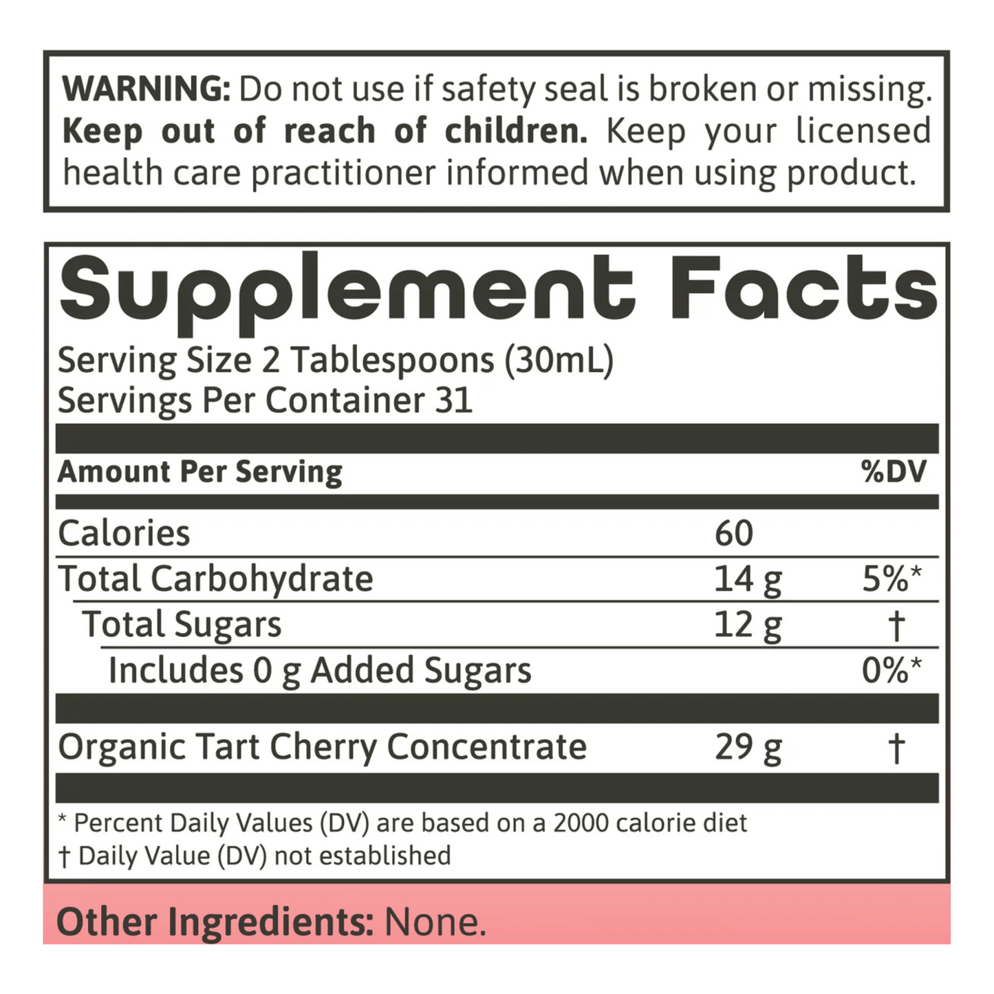 Alternate Image of Tart Cherry Concentrate, ingredients