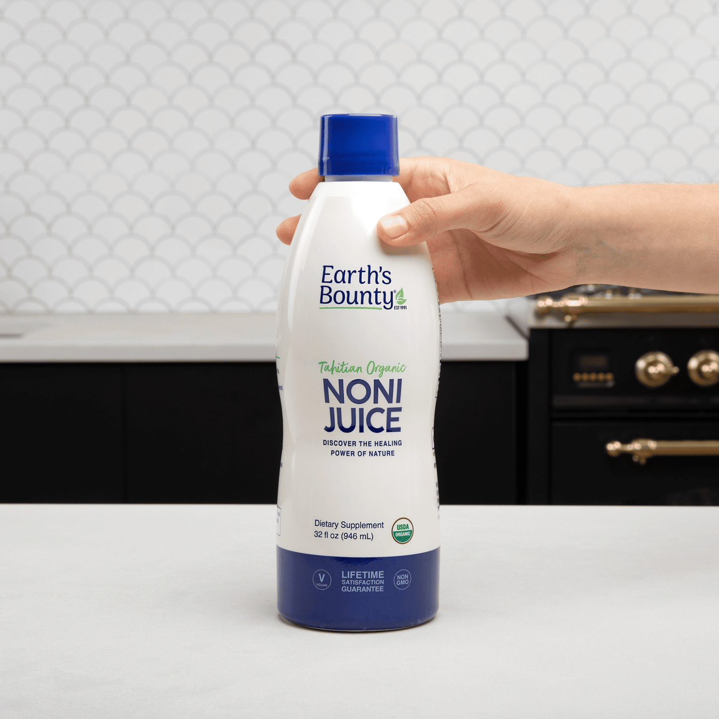 Alternate Image of Tahitian Organic Noni Juice, white bottle with blue writing