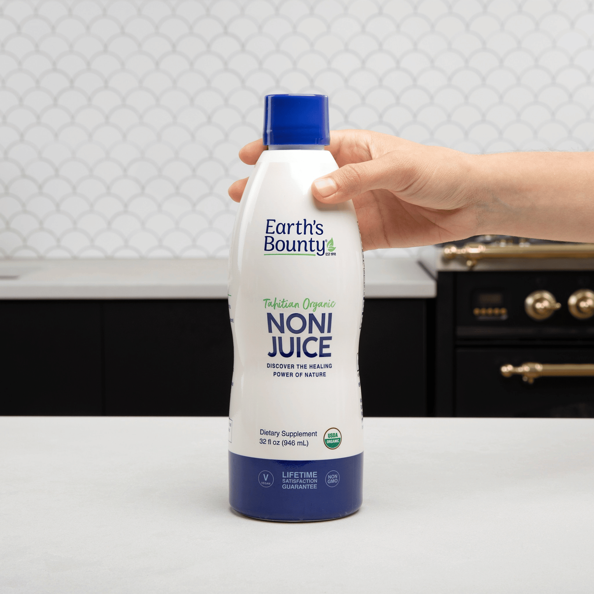 Alternate Image of Tahitian Organic Noni Juice, white bottle with blue writing