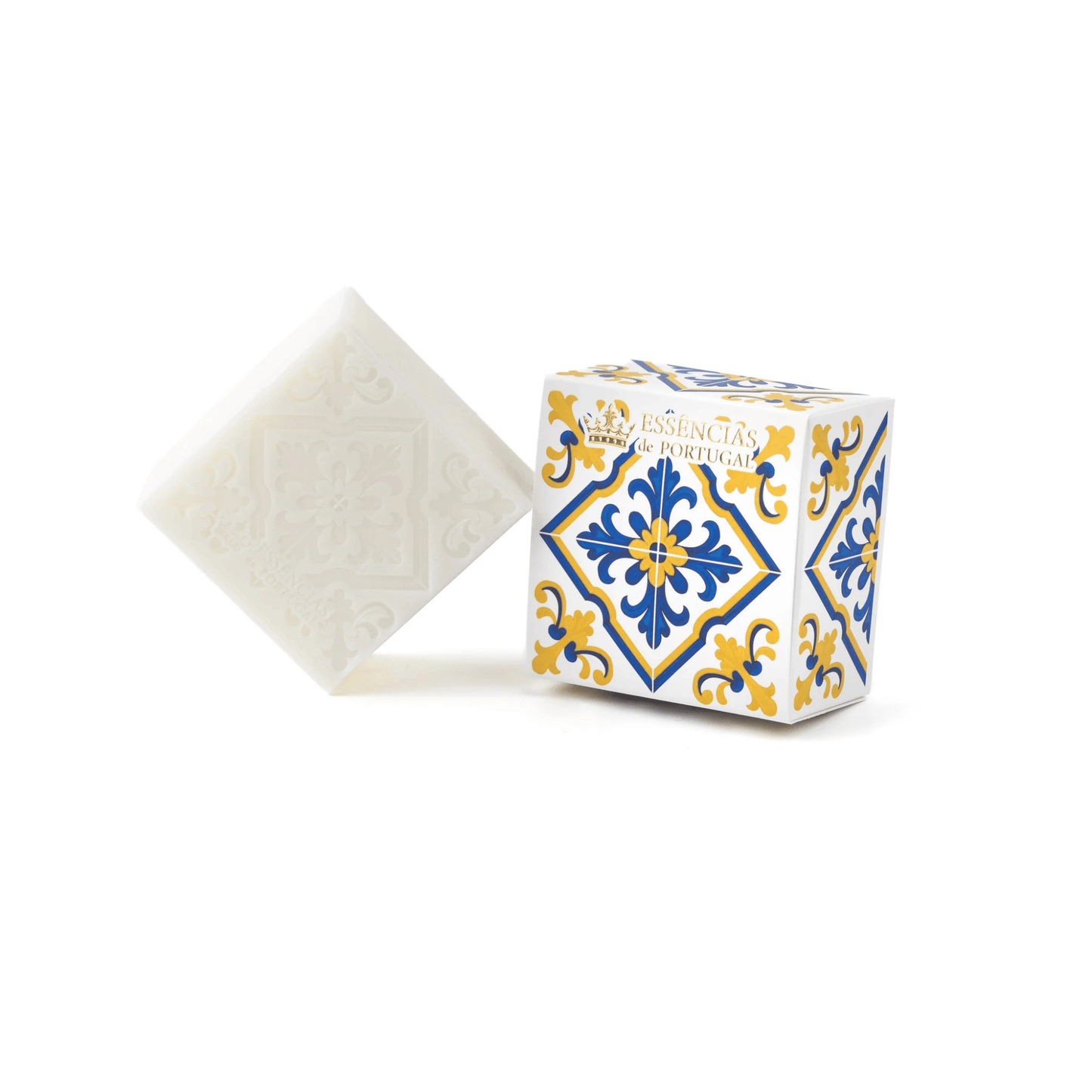 Primary Image of Lemon and Basil Bar soap, yellow and blue boxed bar soap