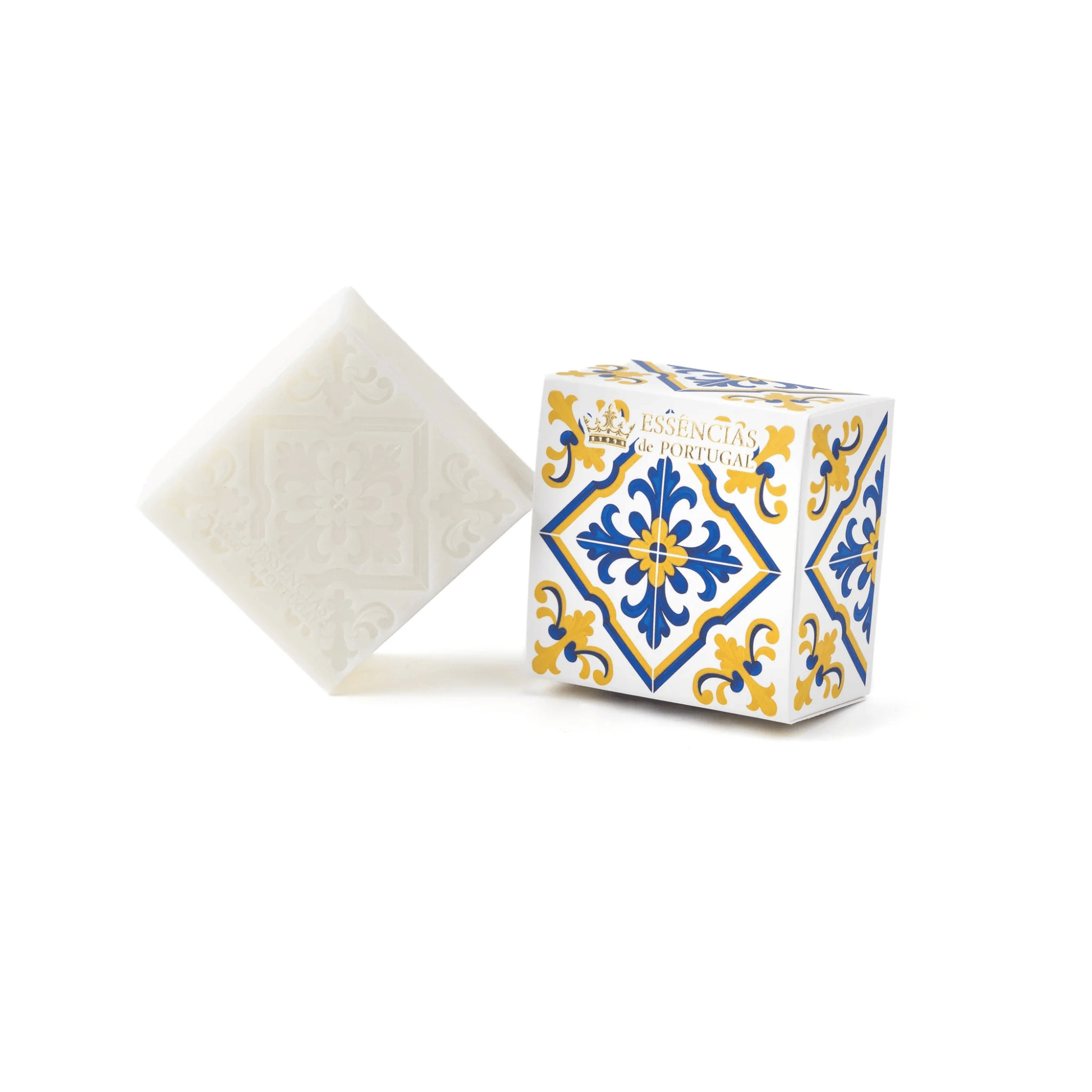 Primary Image of Lemon and Basil Bar soap, yellow and blue boxed bar soap