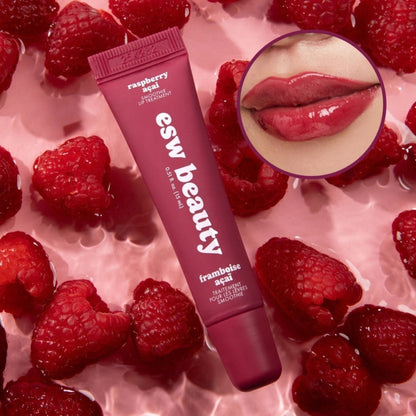 Alternate Image of Holiday Raspberry Acai Smoothie Enhanced Protection Lip Treatment, pink lip balm and swatch
