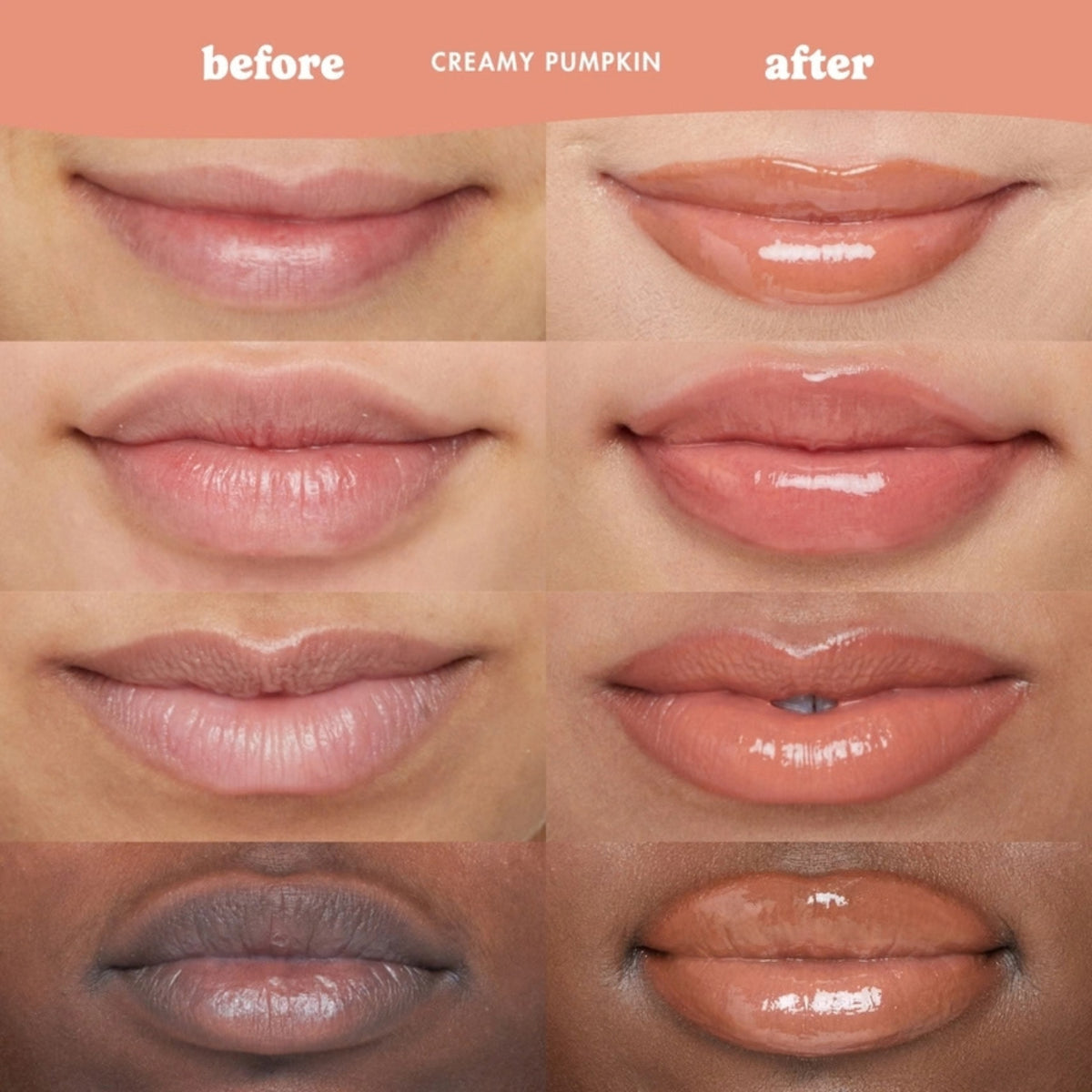 Alternate Image of Holiday Vanilla Pumpkin Smoothie Intense Hydration Lip Treatment, color swatches on lips 