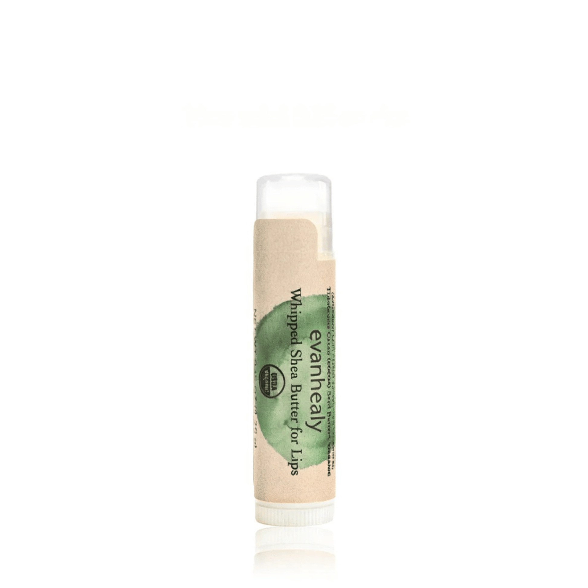 Primary Image of Whipped Shea Butter Lip Balm, lip balm tube with green and beige label