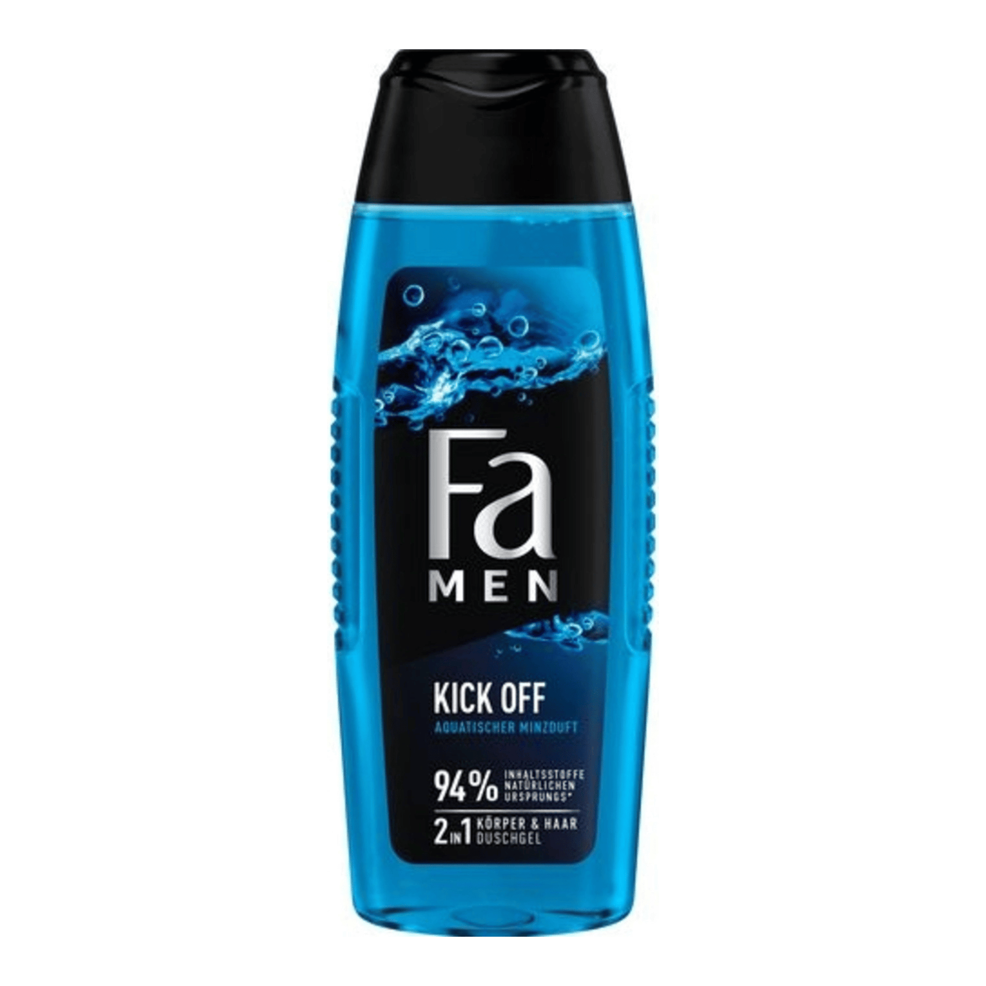 Primary image of Kick Off Shower Gel for Men, blue shower gel bottle with black cap