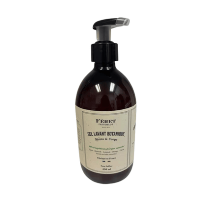 Primary Image of Botanical Hand & Body Liquid Soap, amber pump top bottle with brown label