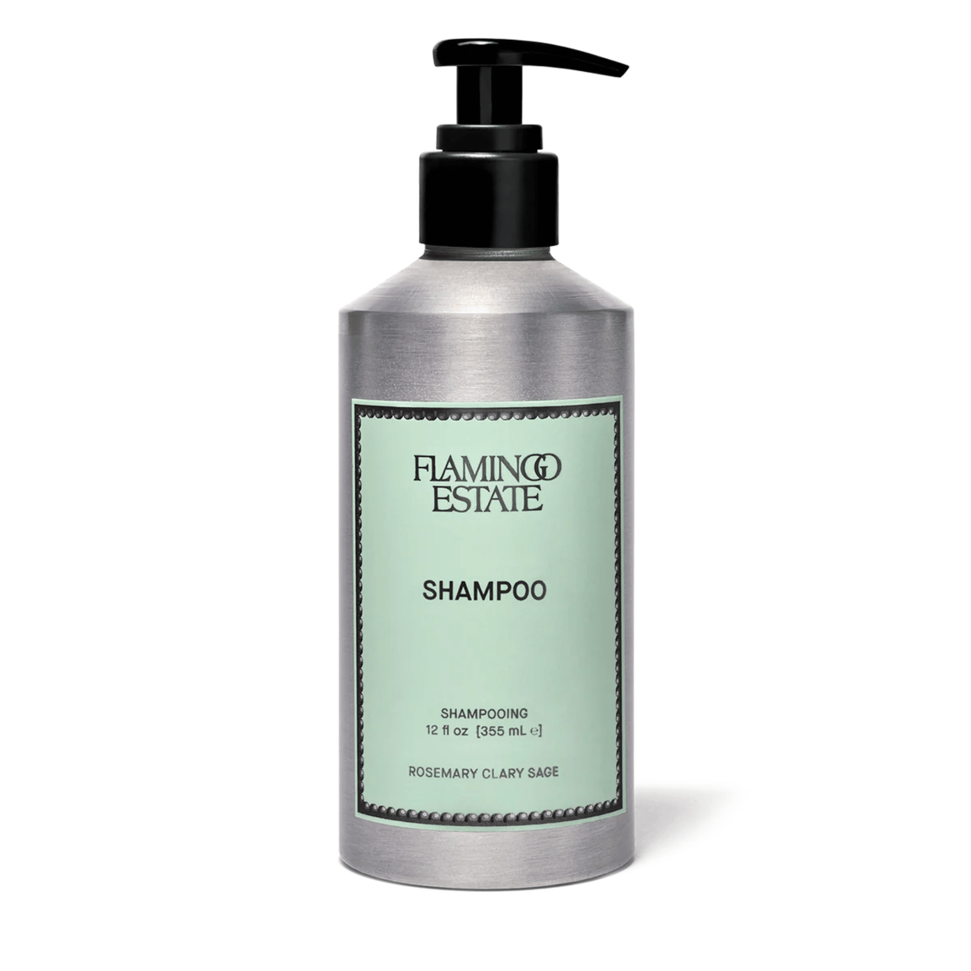 Primary Image of Rosemary Clary Sage Shampoo, aluminum shampoo bottle with pump