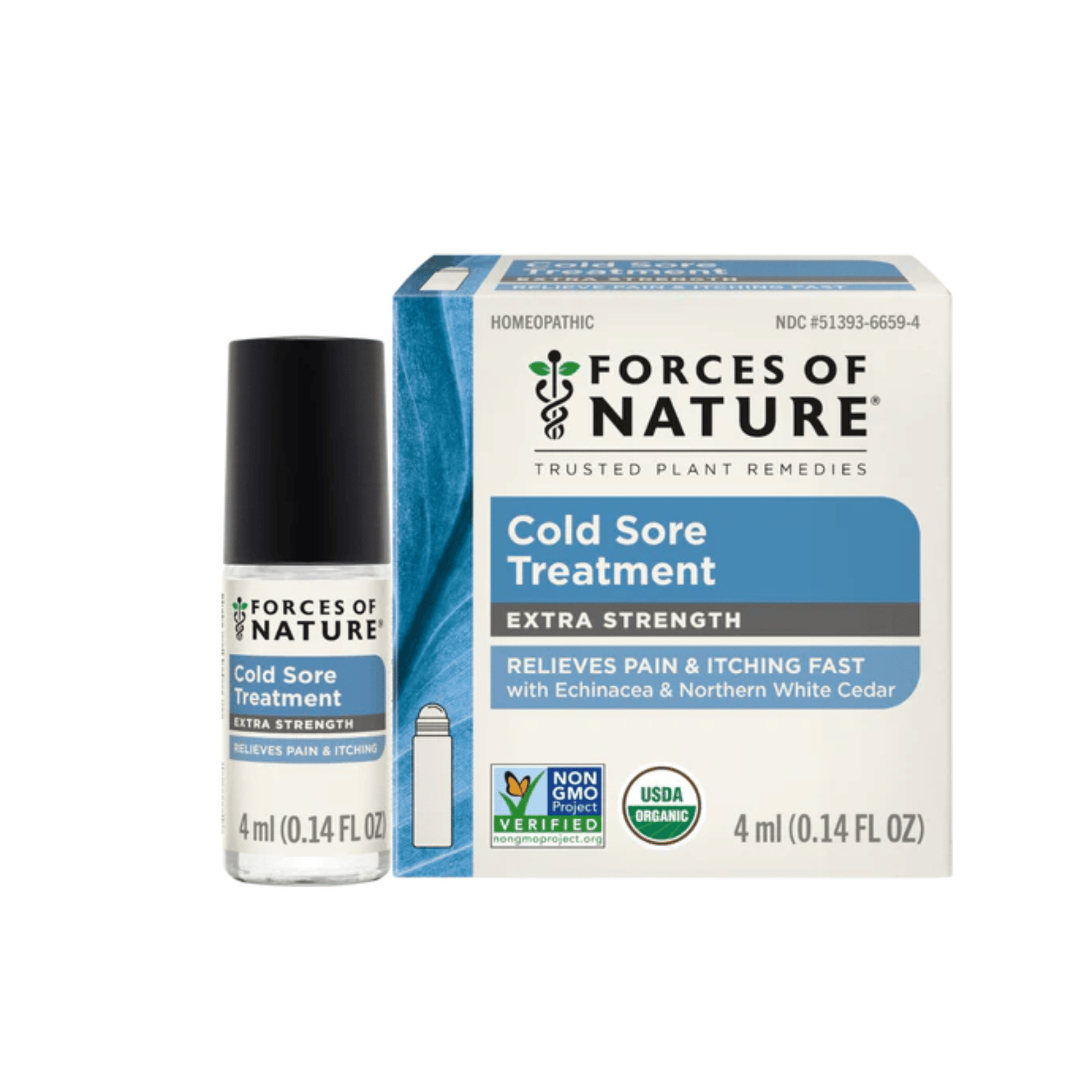 Primary Image of Cold Sore Treatment Extra Strength Roll-On, blue and white roller ball and box