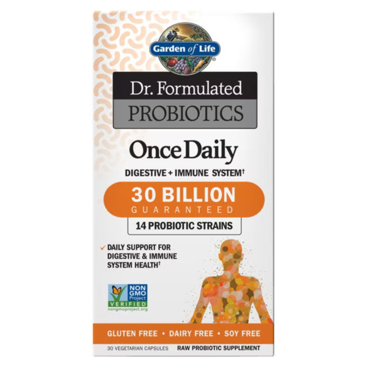 Primary Image of Dr. Formulated Probiotics Once Daily 30 Billion Capsules, orange and white box