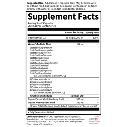 Alternate Image of Dr. Formulated Probiotics Urinary Tract+ 50 Billion Capsules, supplement facts