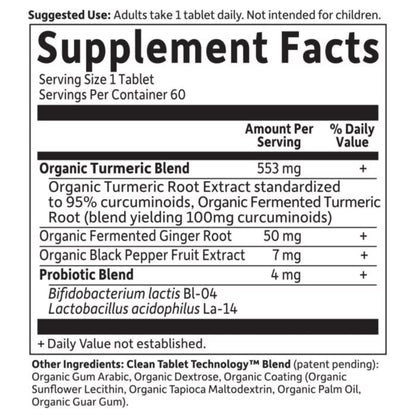 Alternate Image of Organics Extra Strength Turmeric, supplement facts
