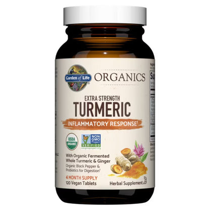 Alternate Image of Organics Extra Strength Turmeric, bottle with label with illustrated ingredients
