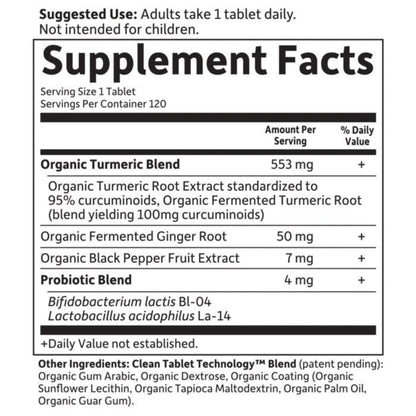 Alternate Image of Organics Extra Strength Turmeric, supplement facts