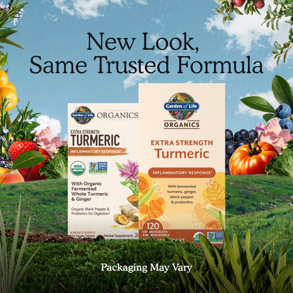 Alternate Image of Organics Extra Strength Turmeric, box with illustrated ingredients