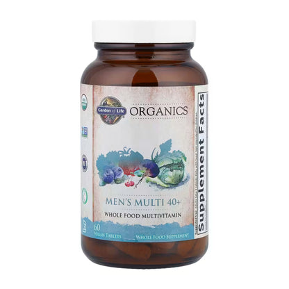 Alternate Image of Organics Men's 40+ Multivitamin, brown bottle with label with veggie illustrations
